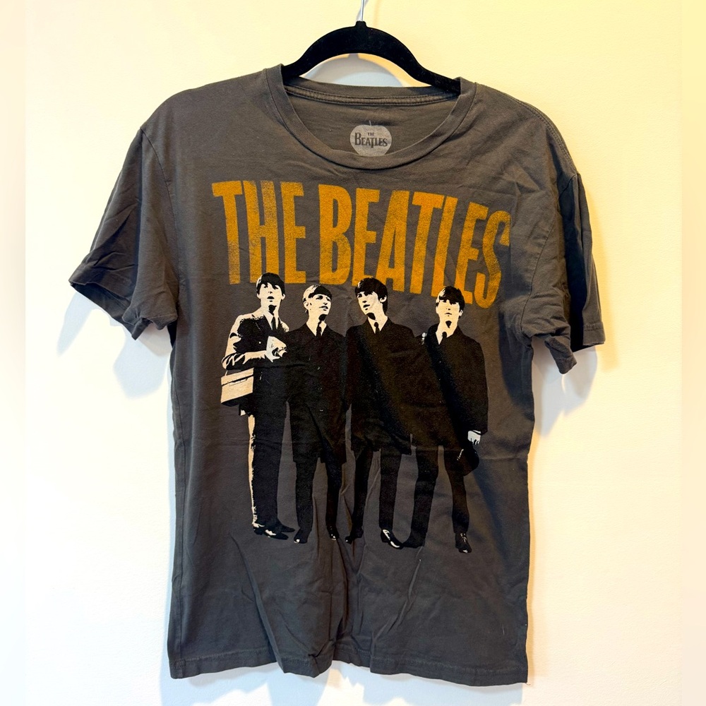 The Beatles Gray and Gold Graphic Tee Shirt Size S